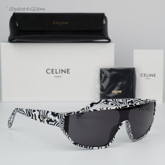 BRAND NEW Celine CL40195I 04A Zebra Smoke Grey Mask Unisex Sunglasses CL 40195I main image 6